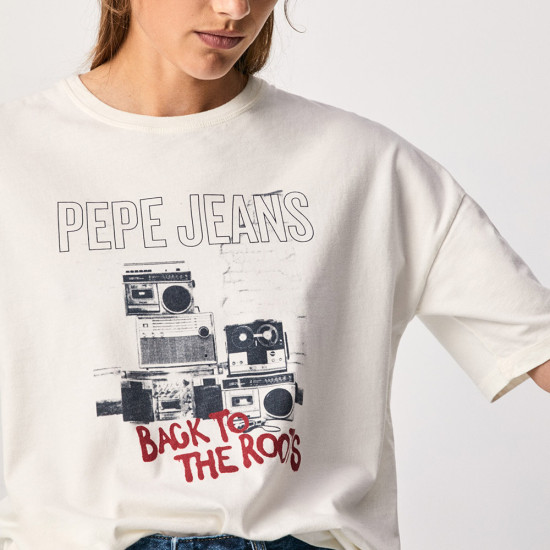 Pepe Jeans Γυναικεία κοντομάνικη μπλούζα Berti Rerto Print T-Shirt